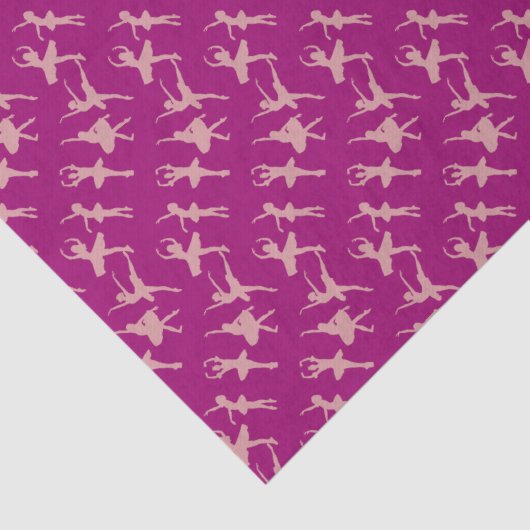 Ballet Dancers Ballerina Pattern Burgundy Tissuepapier (Detail)