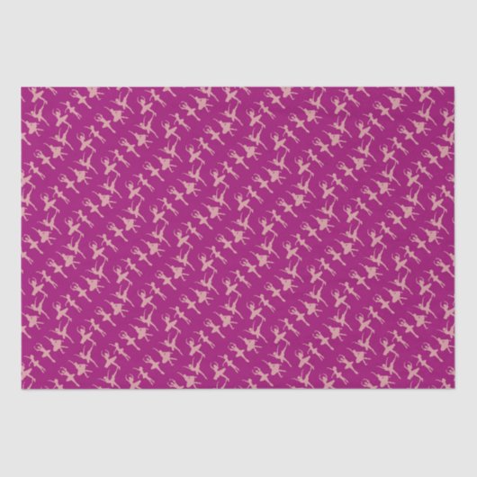 Ballet Dancers Ballerina Pattern Burgundy Tissuepapier (Voorkant)