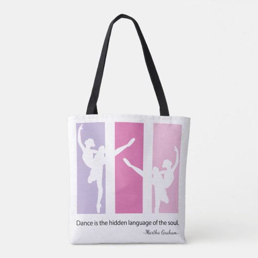 Ballet Dancers Martha Graham Quote Canvas tas (Achterkant)