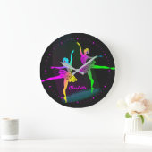 Ballet Dancers Rainbow Girly Grote Klok (Huis)