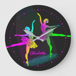 Ballet Dancers Rainbow Girly Grote Klok