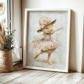 Ballet Dancing Duck Whimsical Nursery Ballerina Poster