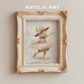 Ballet Dancing Duck Whimsical Nursery Ballerina Poster