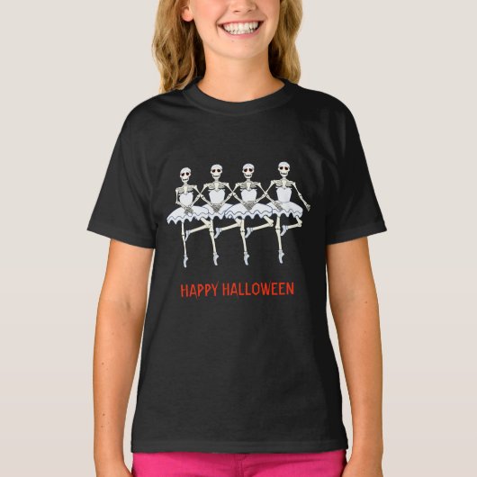 Ballet Dancing Skeletons Halloween Party T-shirt (Voorkant)