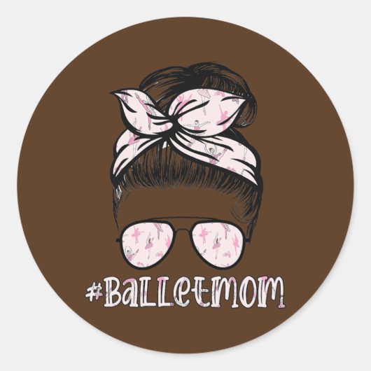 Ballet daner Ballerina Bun Hair voor dansen Ronde Sticker (Voorkant)
