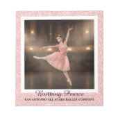 Ballet Dans Autogram Notitieblok Roze Goud Glitter (Voorkant)
