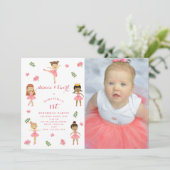 Ballet Dans & Draai Roze Ballerina Foto Verjaardag Kaart (Staand voorkant)