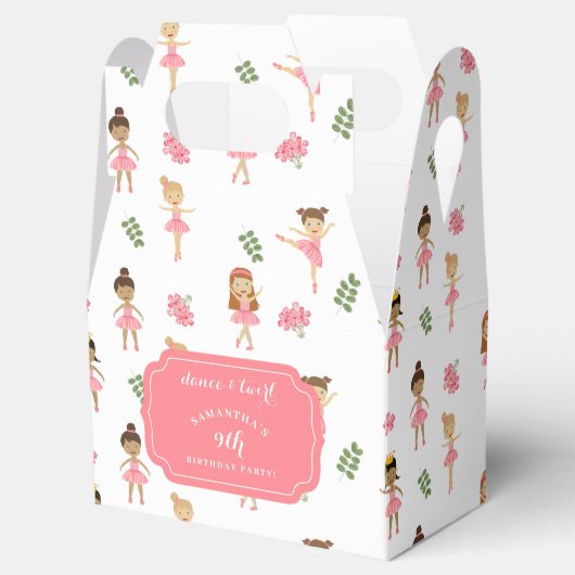 Ballet Dans & Draai Roze Ballerina Verjaardag Bedankdoosjes (Geopend)
