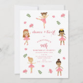 Ballet Dans & Draai Roze Ballerina Verjaardag Kaart (Voorkant)