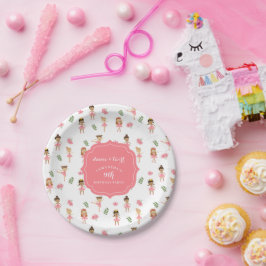 Ballet Dans & Draai Roze Ballerina Verjaardag Papieren Bordje