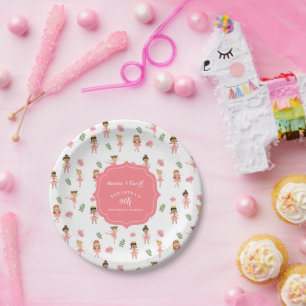 Ballet Dans & Draai Roze Ballerina Verjaardag Papieren Bordje