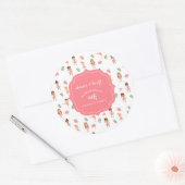 Ballet Dans & Draai Roze Ballerina Verjaardag Ronde Sticker (Envelop)