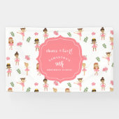 Ballet Dans & Draai Roze Ballerina Verjaardag Spandoek (Horizontaal)