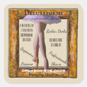Ballet Dans Hout Vierkante Sticker (Voorkant)