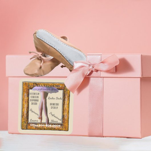 Ballet Dans Hout Vierkante Sticker