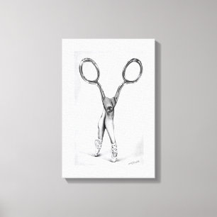 Ballet dans Scharen Ballerina Surrealistische teke Canvas Afdruk
