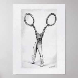 Ballet dans Scharen Ballerina Surrealistische teke Poster