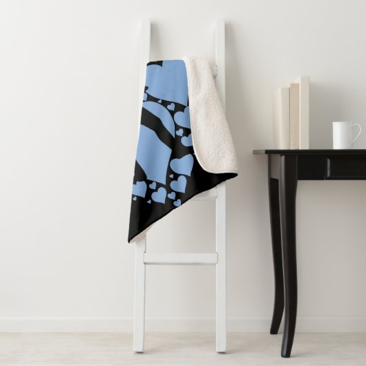 Ballet dansdeken met ballerina & blauw hart. sherpa deken (In situ)