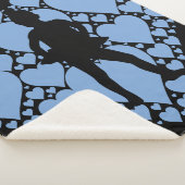 Ballet dansdeken met ballerina & blauw hart. sherpa deken (3/4)