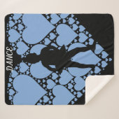 Ballet dansdeken met ballerina & blauw hart. sherpa deken (Voorkant (horizontaal))