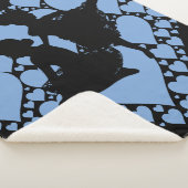 Ballet dansdeken met ballerina's & blauw hart. sherpa deken (3/4)