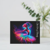 Ballet dansen artistieke esthetische neon kleur vr briefkaart (Staand voorkant)