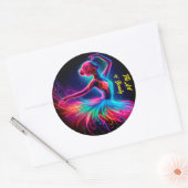 Ballet dansen artistieke esthetische neon kleur vr ronde sticker (Envelop)