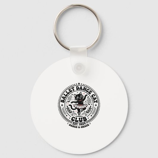 Ballet Dansen Kat Hondenliefhebber Shirt Kunst - B Sleutelhanger (Voorkant)