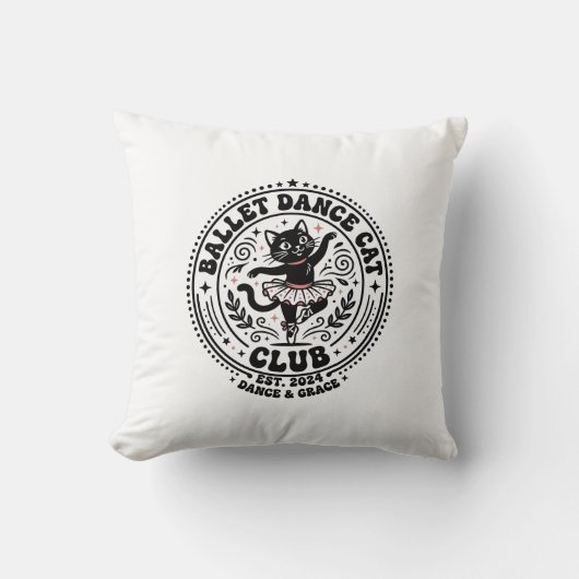 Ballet Dansen Kat Huisdier Liefhebber Shirt Kunst Kussen (Voorkant)