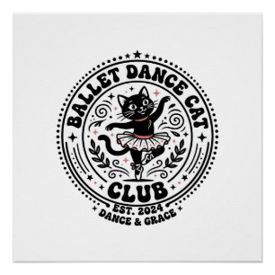 Ballet Dansen Kat Huisdier Liefhebber Shirt Kunst Perfect Poster