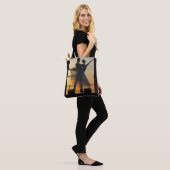 Ballet dansen paar bij zonsondergang print Canvas Tote Bag (Op model)
