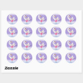 Ballet dansen witte zwaan waterverf grillige kunst ronde sticker (Vel)