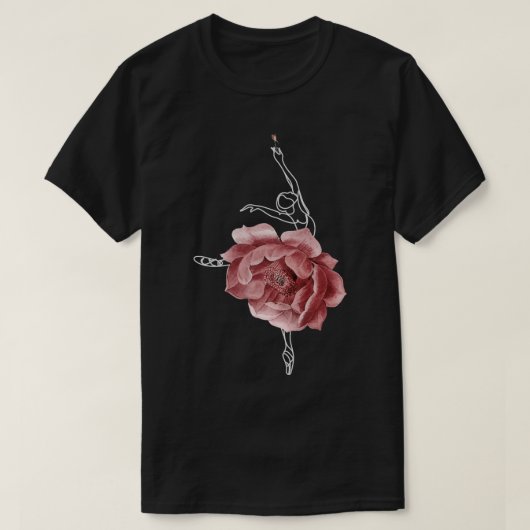 Ballet danser Ballerina Dans Bloemen Rozen 1 T-shirt (Design voorkant)