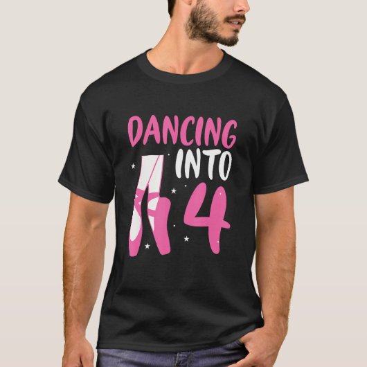Ballet danser Dansen In 4e Verjaardag Ballerina T-shirt (Voorkant)