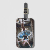 Ballet danser in een blauwe Tutu Bagagelabel (Voorkant (verticaal))