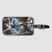 Ballet danser in een blauwe Tutu Bagagelabel (Voorkant (horizontaal))