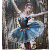 Ballet danser in een blauwe Tutu Douchegordijn (Voorkant)