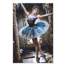Ballet danser in een blauwe Tutu