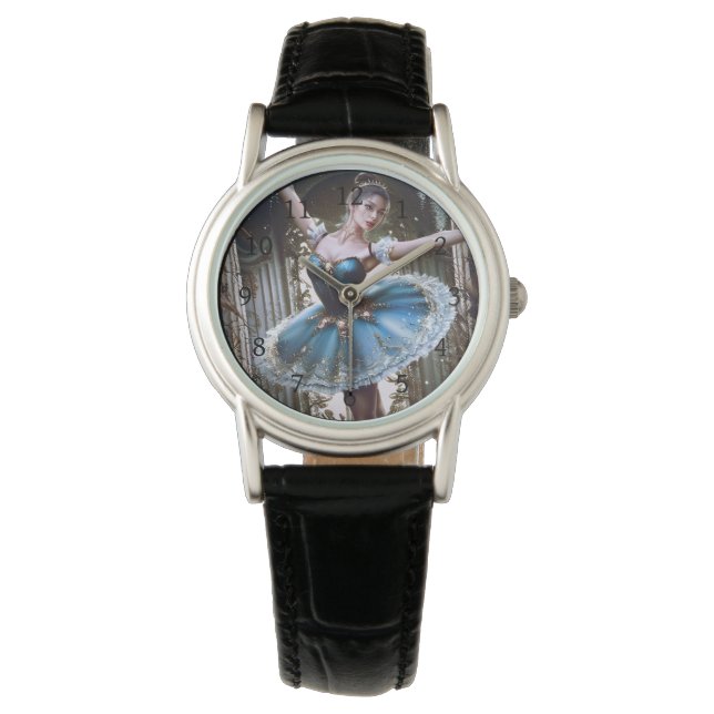 Ballet danser in een blauwe Tutu Horloge (Voorkant)