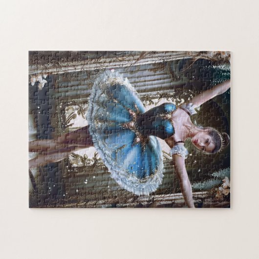 Ballet danser in een blauwe Tutu Legpuzzel (Horizontaal)