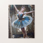 Ballet danser in een blauwe Tutu Legpuzzel (Verticaal)