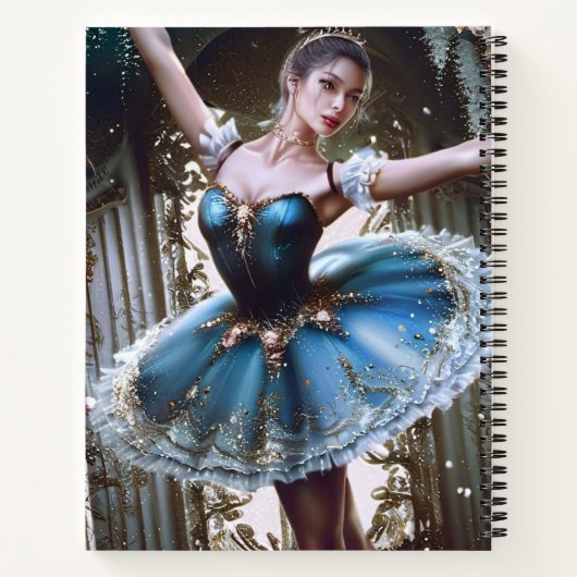Ballet danser in een blauwe Tutu Notitieboek (Achterkant)