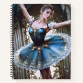Ballet danser in een blauwe Tutu Notitieboek (Voorkant)