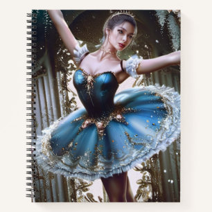 Ballet danser in een blauwe Tutu Notitieboek