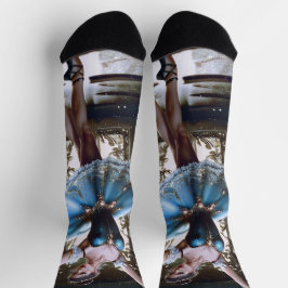 Ballet danser in een blauwe Tutu Sokken