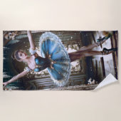 Ballet danser in een blauwe Tutu Strandlaken (Voorkant)