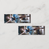 Ballet danser in een Blue Tutu Custom Name Bladwij Mini Visitekaartje (Voorkant / Achterkant)