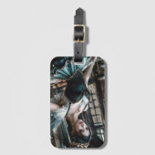 Ballet danser in een groene TuTu en Fairy Wings Bagagelabel (Voorkant (verticaal))