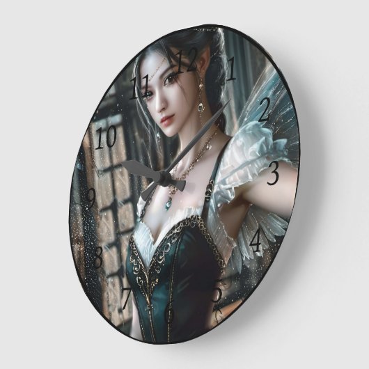 Ballet danser in een groene TuTu en Fairy Wings Grote Klok (Hoek)