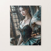 Ballet danser in een groene TuTu en Fairy Wings Legpuzzel (Verticaal)